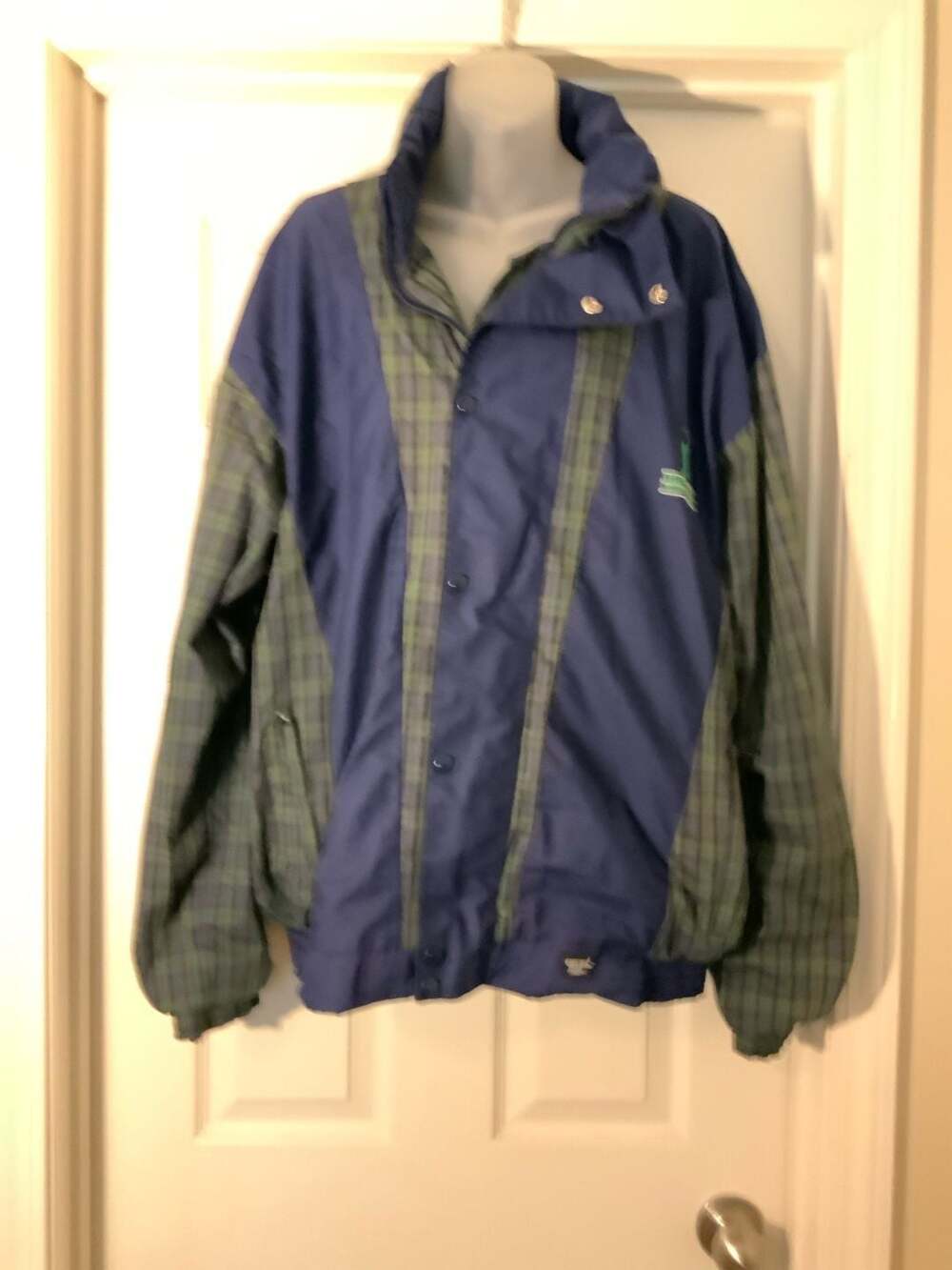 Vintage ProQuip Gore-Tex PGA Tour Championship Rain Jacket XL Blue Plaid